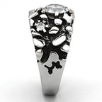Stylish mens zirconia ring featuring a unique textured design with sparkling stones