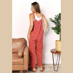 Trendsi stylish vacation overalls in rust color, perfect for a laid-back summer look