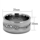Stylish vacation ring for men featuring a sleek silver design with sparkling accents