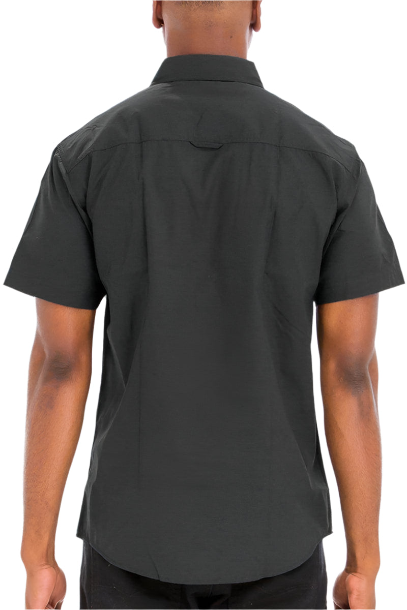 Back view of stylish vacation shirts for men in black, perfect for summer outings and travel