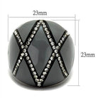 Stylish womens gemstone rings featuring a bold black design with sparkling crystals and a dome shape