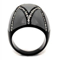 Stylish womens gemstone rings featuring a sleek black design with sparkling accents