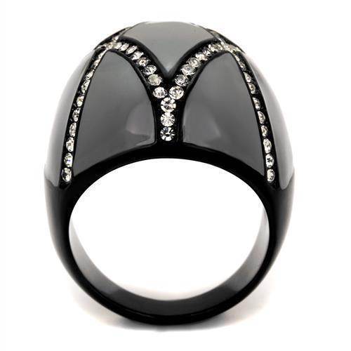 Stylish womens gemstone rings featuring a sleek black design with sparkling accents