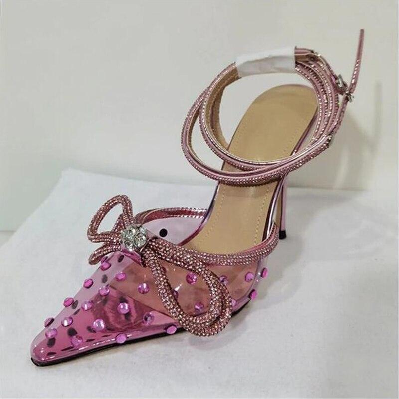 Women's Shoes - Heels Summer Sandals Pumps Crystal Sequined Bowknot Thin Heels...