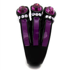 VacationGrabs synthetic crystal amethyst ring featuring three purple stones with a sleek black band
