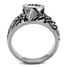 VacationGrabs synthetic crystal eagle ring with detailed eagle head design and green accents