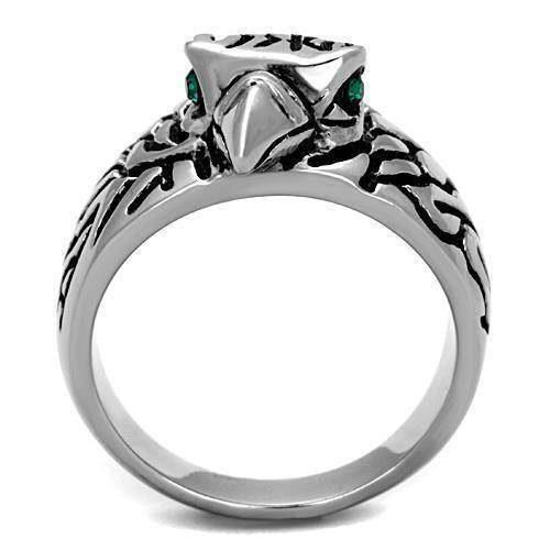 VacationGrabs synthetic crystal eagle ring with detailed eagle head design and green accents