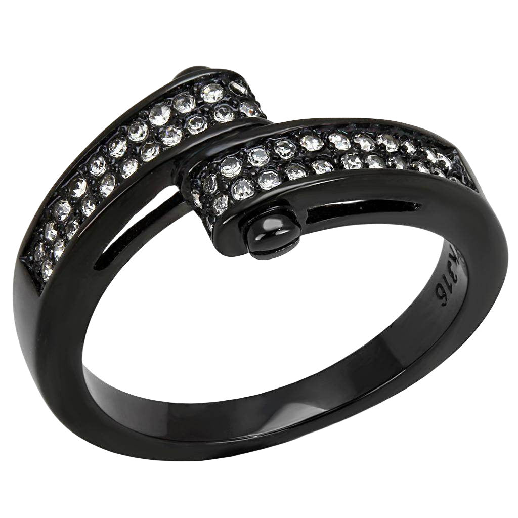 Stylish black ring featuring synthetic crystal fashion jewelry for a chic look