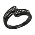 Stylish black ring featuring synthetic crystal fashion jewelry for a chic look