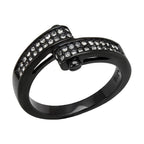 Stylish black ring featuring synthetic crystal fashion jewelry for a chic look