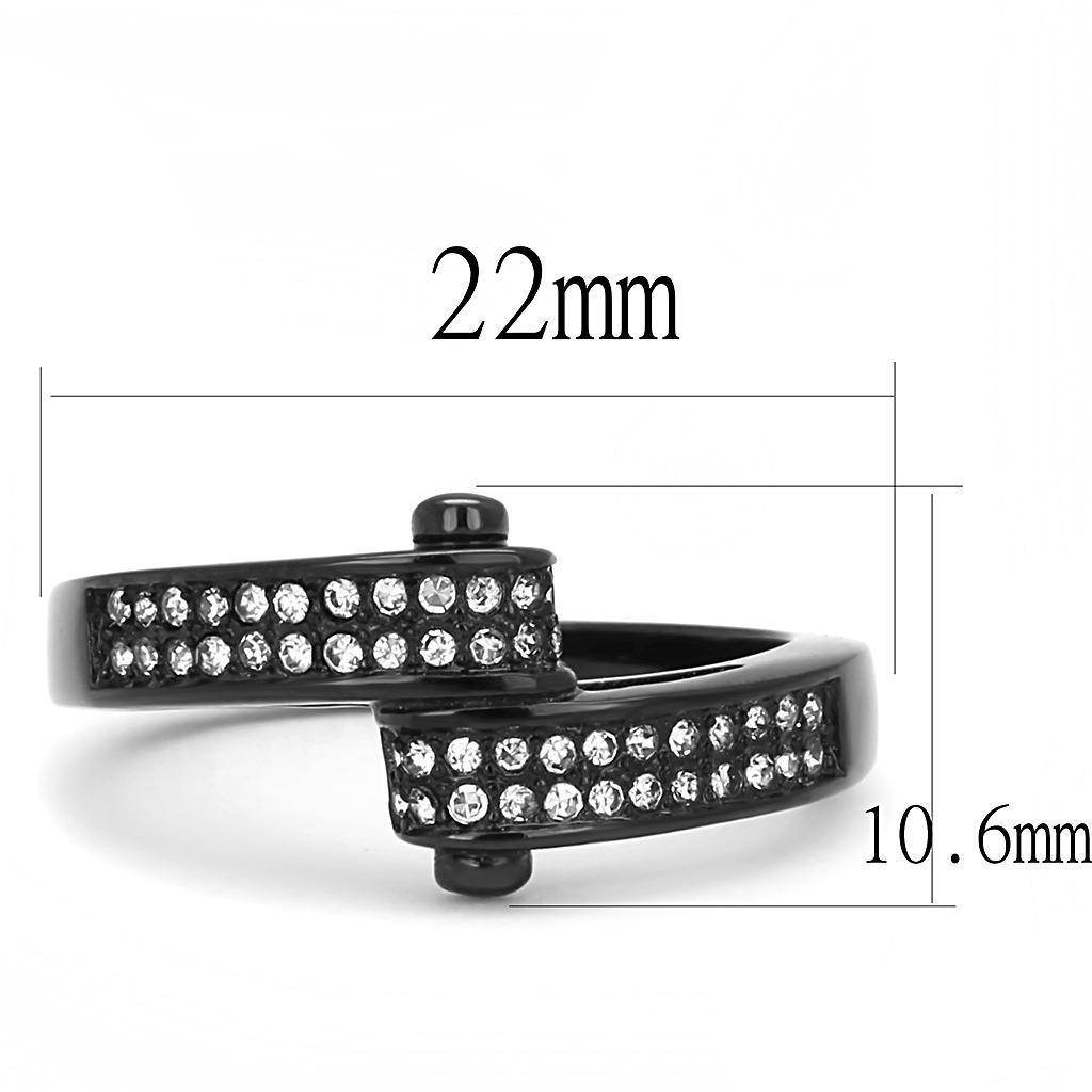 VacationGrabs Women's Ring with Synthetic Crystal Fashion Jewelry in Black Design