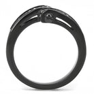 Unique black synthetic crystal fashion jewelry ring with a sleek design for modern women