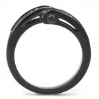 Unique black synthetic crystal fashion jewelry ring with a sleek design for modern women