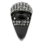 VacationGrabs synthetic crystal fashion ring with sparkling crystals on a black band for stylish elegance