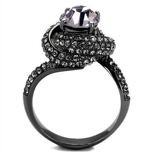 Stylish synthetic crystal fashion rings with a large central stone and intricate band design