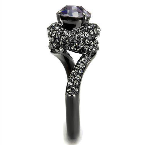 Stunning synthetic crystal fashion rings featuring a unique twisted design with sparkling accents