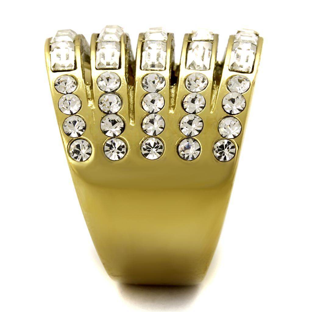 Gold synthetic crystal fashion rings with sparkling stones for elegant style and accessories