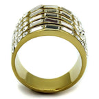 VacationGrabs synthetic crystal fashion rings with a unique layered design and gold finish