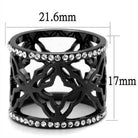 Black Women's Ring with Intricate Design and Synthetic Crystal Jewelry Accents