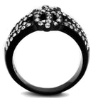 VacationGrabs Women's Ring with Black Band and Sparkling Synthetic Crystal Jewelry for Women