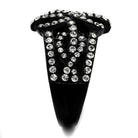 VacationGrabs Black Ring with Sparkling Stones, a stunning synthetic crystal jewelry for women