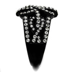 VacationGrabs Black Ring with Sparkling Stones, a stunning synthetic crystal jewelry for women