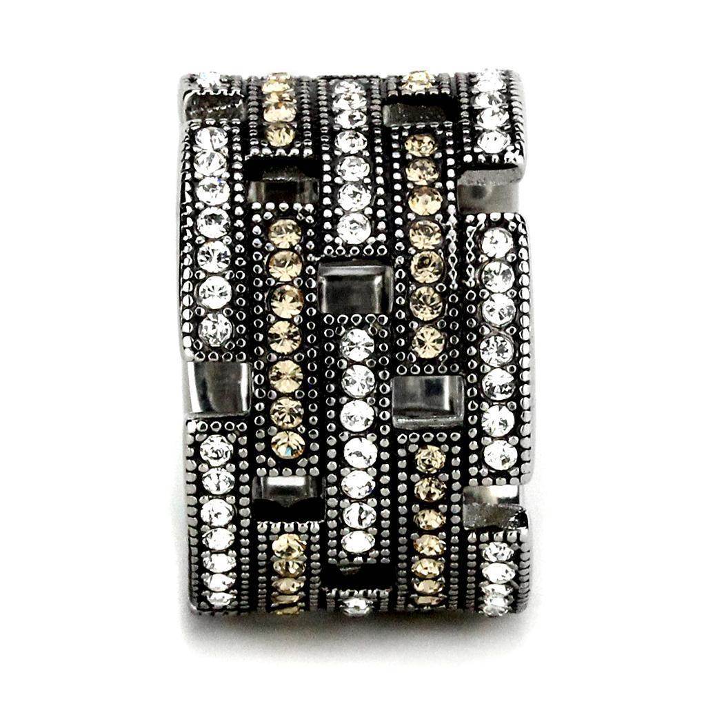 Stylish women's ring featuring intricate design with synthetic crystal jewelry for a chic look