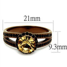 VacationGrabs Womens Ring Featuring a Large Yellow Synthetic Crystal Jewelry Centerpiece