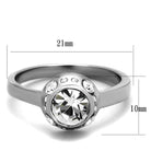Elegant women's ring featuring a large synthetic crystal jewelry centerpiece and accent stones
