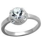 Elegant women's ring featuring a large synthetic crystal jewelry centerpiece with smaller crystals