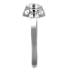Silver Ring featuring a central synthetic crystal jewelry stone and sparkling accents