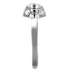 Silver Ring featuring a central synthetic crystal jewelry stone and sparkling accents
