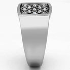 Stylish synthetic crystal men's jewelry ring with an elegant square design and polished finish