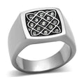 Stylish men's ring featuring synthetic crystal men's jewelry set in a sleek silver design