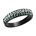 Stylish black ring adorned with synthetic crystal sea ring for a trendy look
