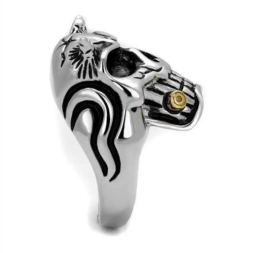 Stunning synthetic crystal skull ring with intricate design for stylish men's jewelry