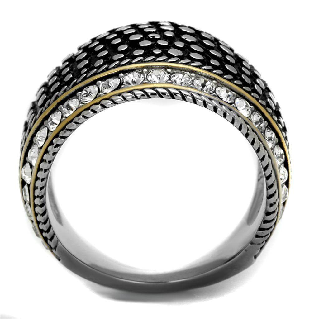 VacationGrabs synthetic crystal statement ring with elegant design and sparkly detail in silver and gold