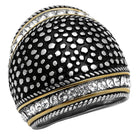 VacationGrabs synthetic crystal statement ring featuring a black textured design with sparkling details