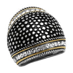VacationGrabs synthetic crystal statement ring featuring a black textured design with sparkling details
