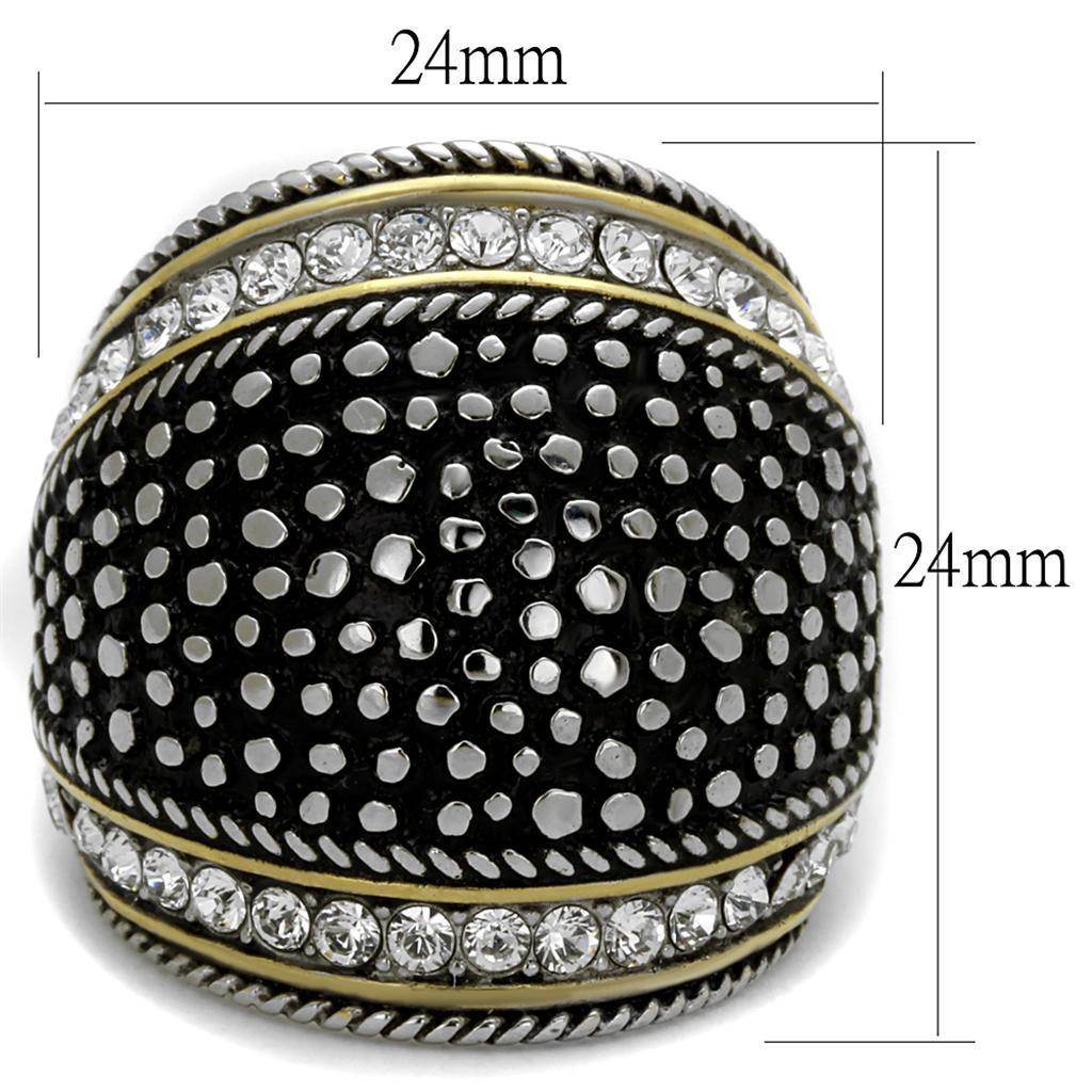Stylish synthetic crystal statement ring with intricate design and sparkling details for women's jewelry