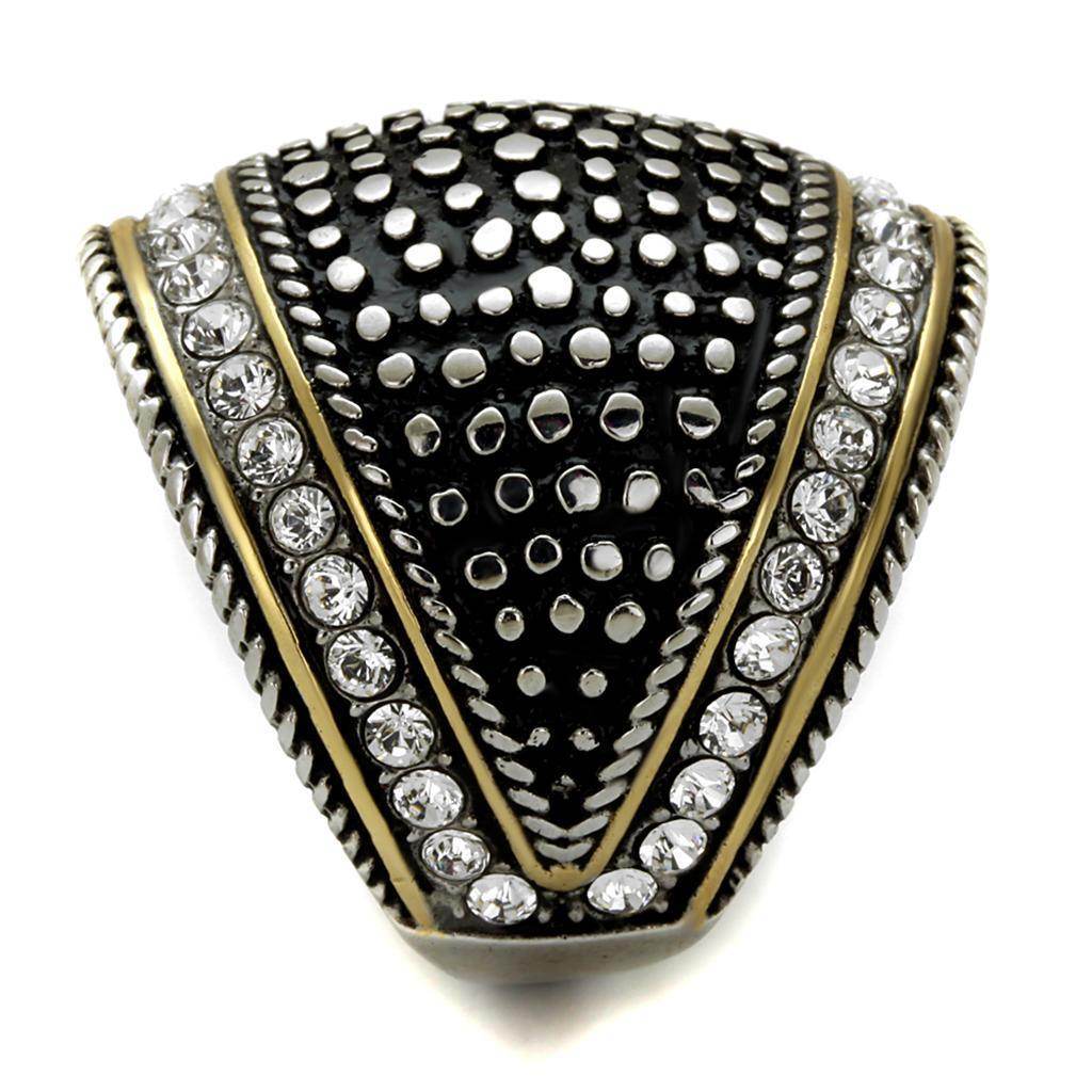 VacationGrabs synthetic crystal statement ring with intricate design and sparkling accents