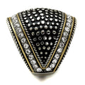 VacationGrabs synthetic crystal statement ring with intricate design and sparkling accents