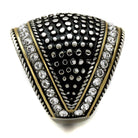 VacationGrabs synthetic crystal statement ring with intricate design and sparkling accents
