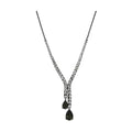 Stunning synthetic gemstone pendant necklace with a unique Y-shaped design and sparkling accents