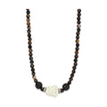 VacationGrabs synthetic glass bead necklace with a Buddha pendant and earthy tones for a unique style