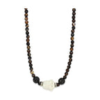 VacationGrabs synthetic glass bead necklace with a Buddha pendant and earthy tones for a unique style