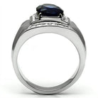 Men's synthetic glass gemstone ring with a sleek design and elegant detailing