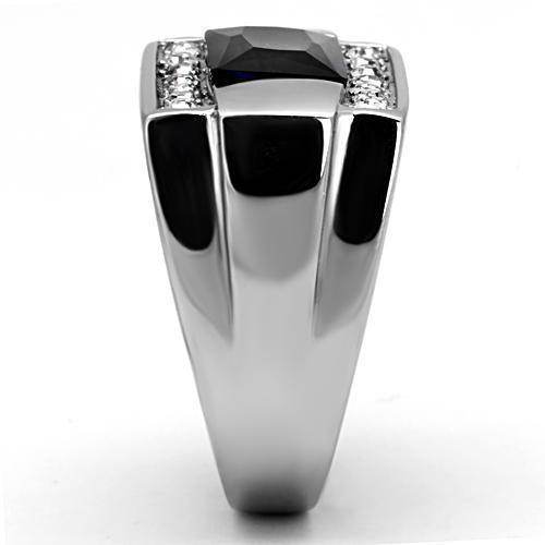 VacationGrabs synthetic glass gemstone ring with a sleek design and sparkling accents for men's fashion