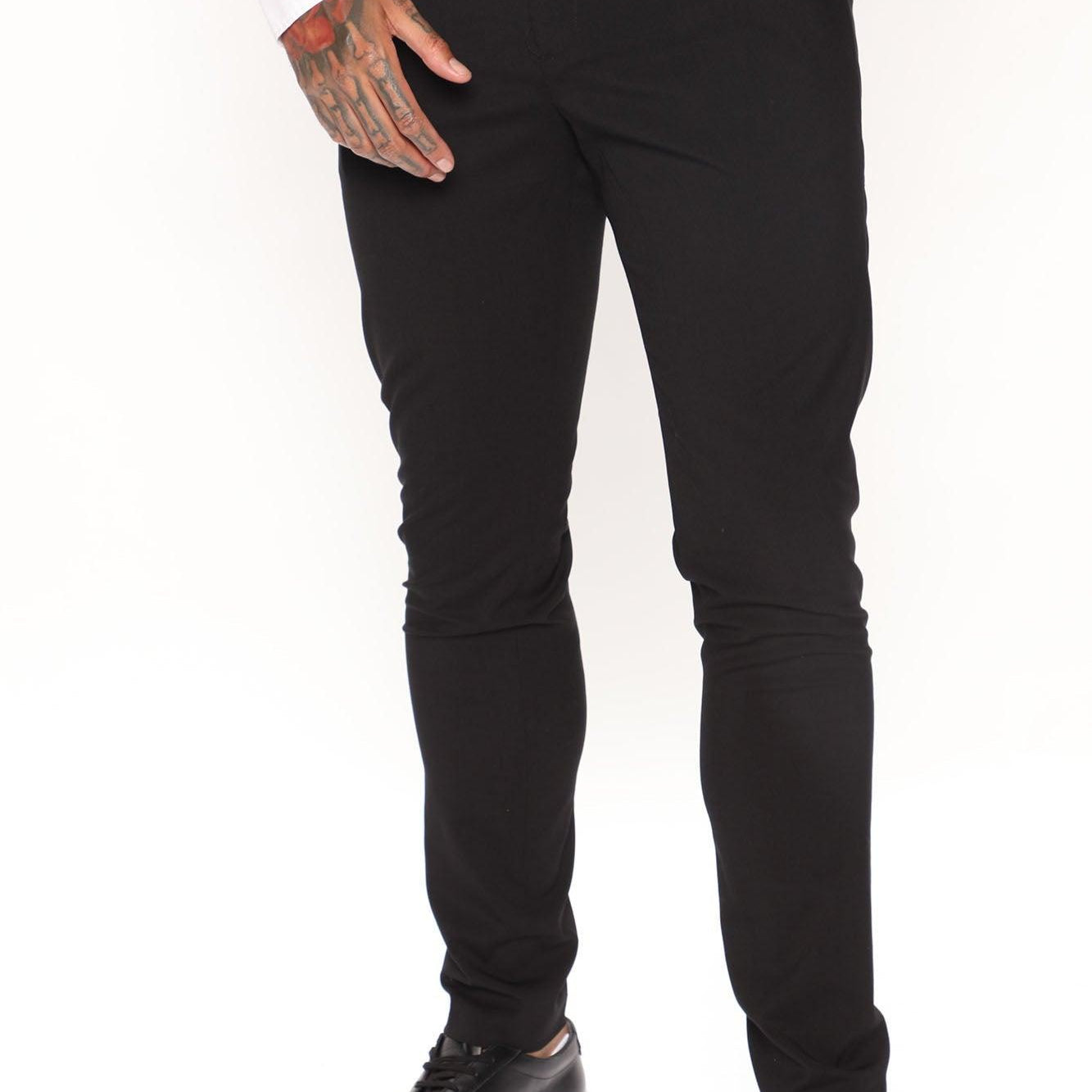 Men's Pants Tall Modern Stretch Slim Trouser - Black