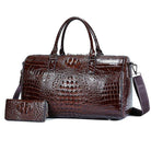 VacationGrabs textured leather travel bag with matching wallet, perfect for stylish journeys